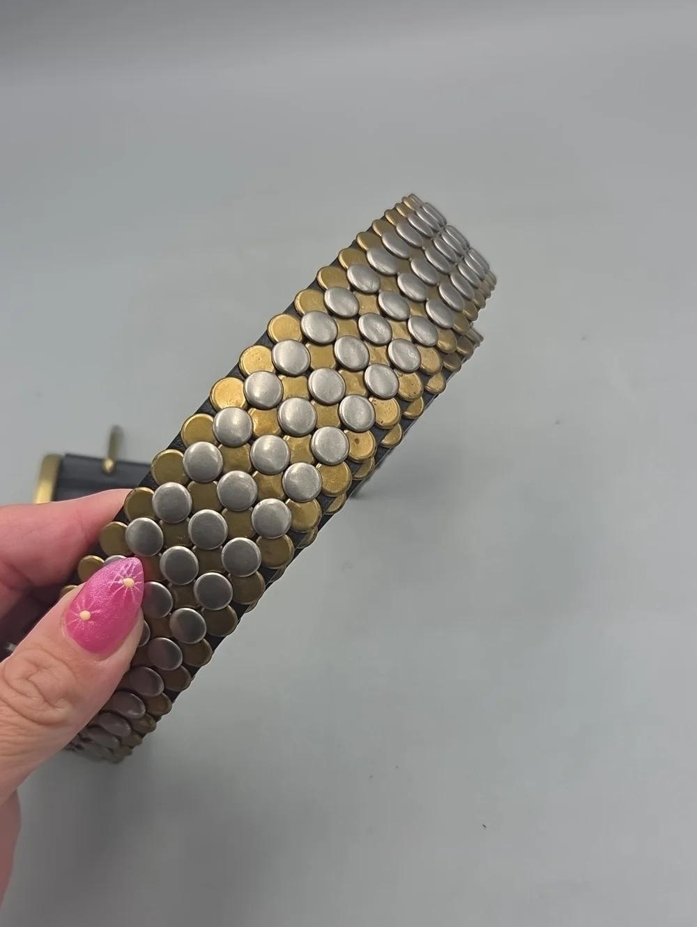 MK Belt MICHAEL KORS Heavily Studded Leather Belt Women Large